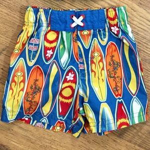 Surfer swim trunks for little boys